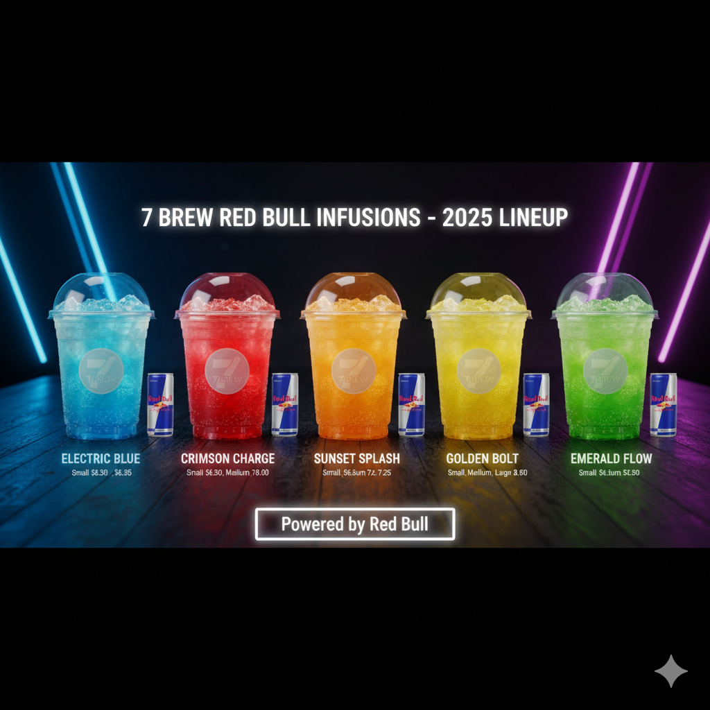 7 Brew Red Bull Drinks Full Menu and Prices for 2025